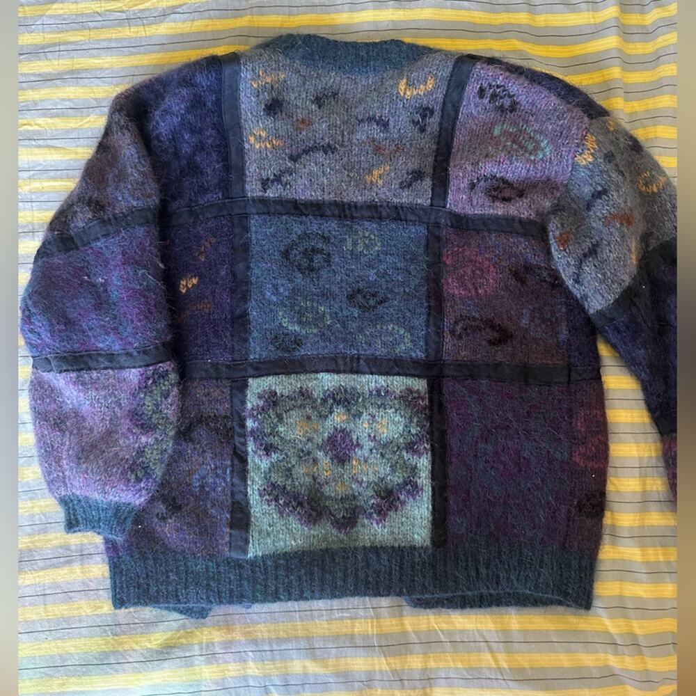 Multicolor Argentina Wool Patchwork Cardigan - Bl… - image 7